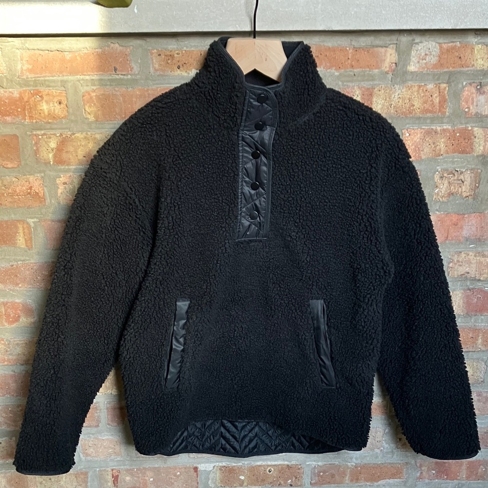 Athleta Cozy Sherpa Snap Sweatshirt
